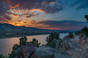 Horsetooth Reservoir in Colorado at Sunset