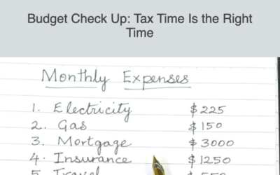 Budget Check Up: Tax Time Is the Right Time